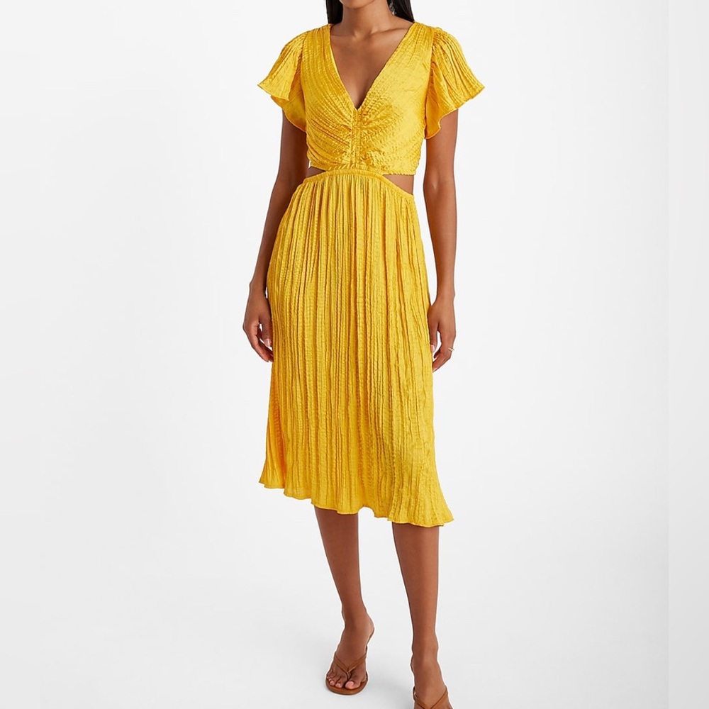NWT Express Yellow Midi Dress